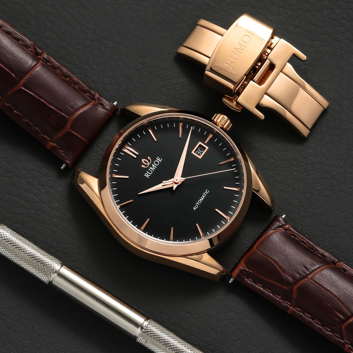Blista Black / Rose Gold dial and butterfly clasp