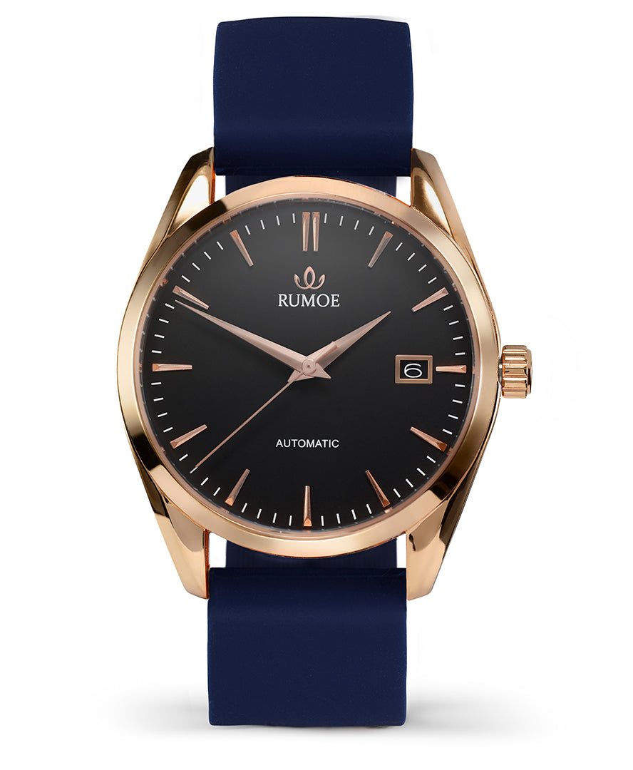 Nobel Royal Rimbo — Black / Rose Gold / Navy Rubber