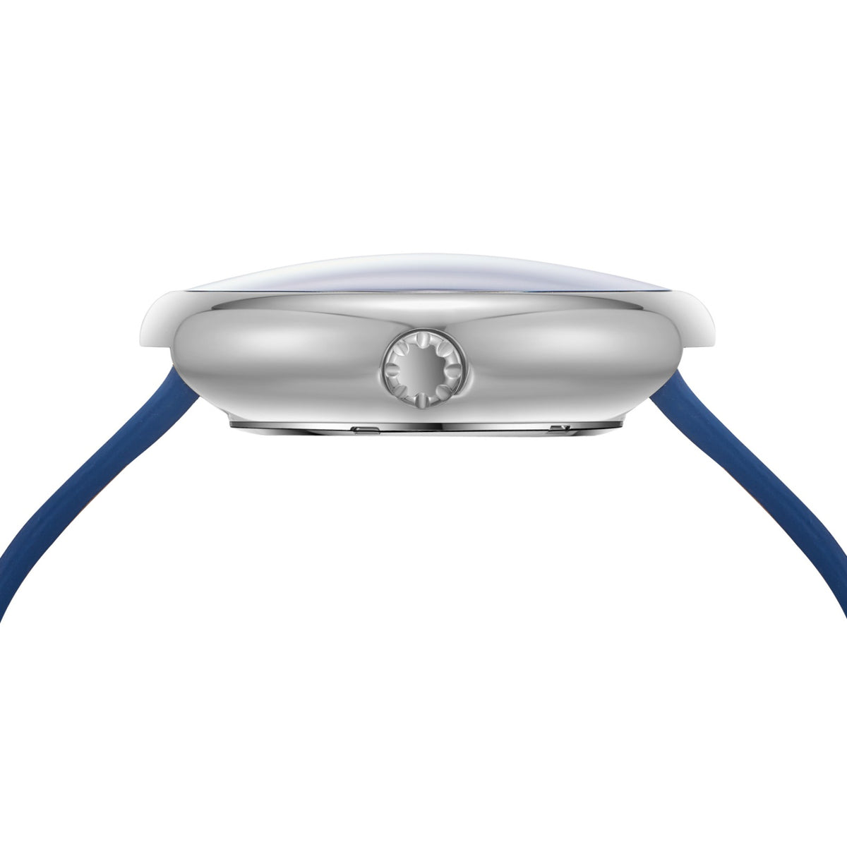 Earth Explorer rounded silver-tone case profile